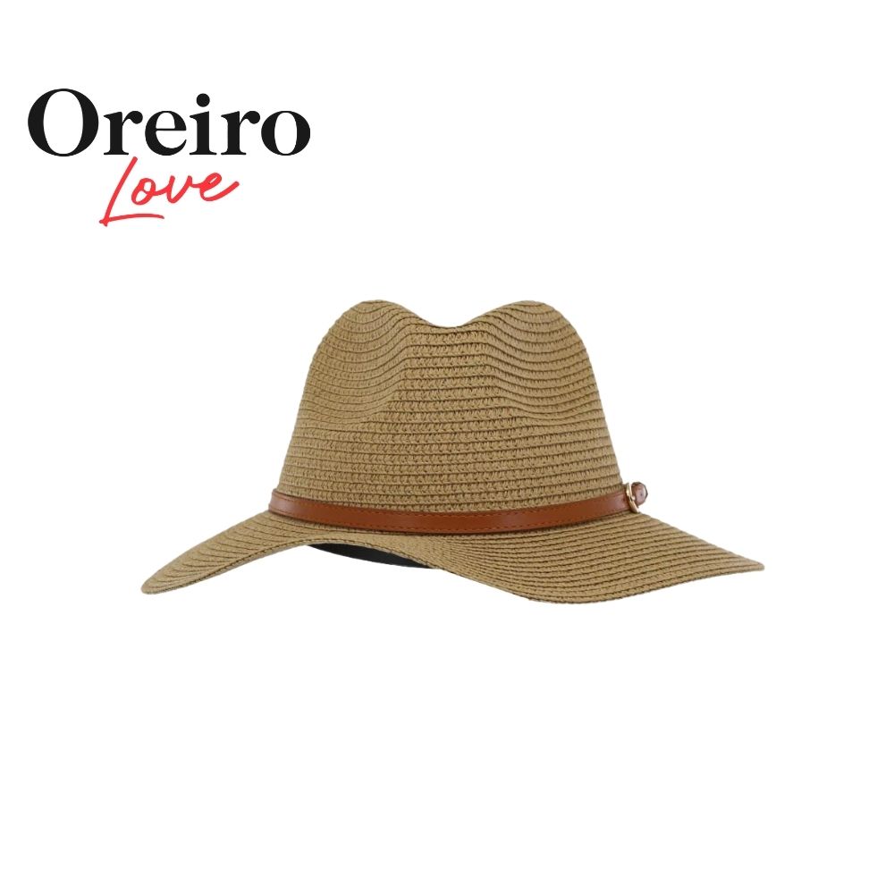 SOMBRERO PANAMÁ FEDORA DE RAFIA CON CINTO OREIRO LOVE