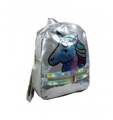 MOCHILA 12" HOLOGRAFICA UNICORNIO