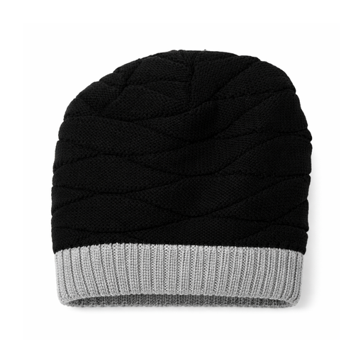 [32430] GORRO BICOLOR TEJIDO TRENZADO
