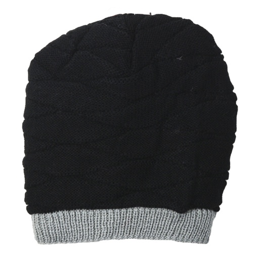 [32430] GORRO FORRADO TEJIDO CON TRAMA