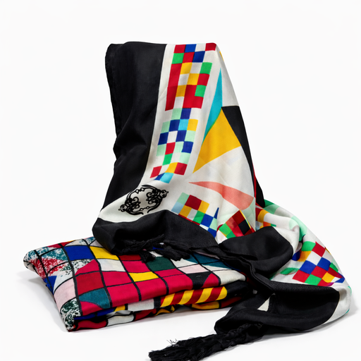 [33835] CHALINA ESTAMPA GEOMETRICA Y BORLA