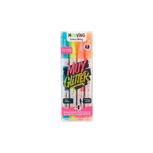 [35375] RESALTADOR GLITTER POR 4 COLORES