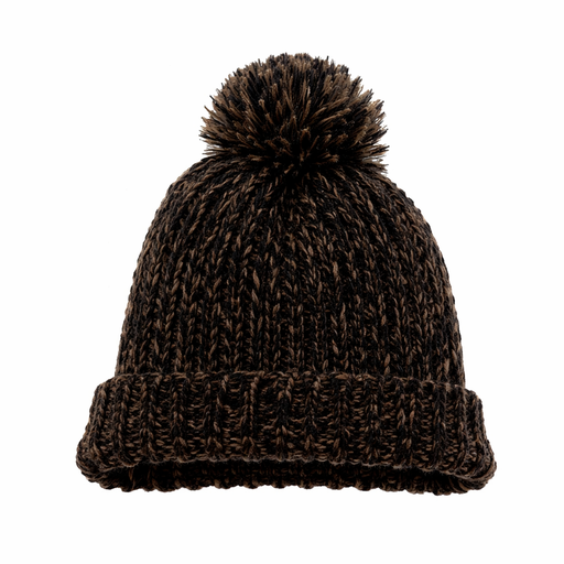 [36475] GORRO TEJIDO BICOLOR POMPON