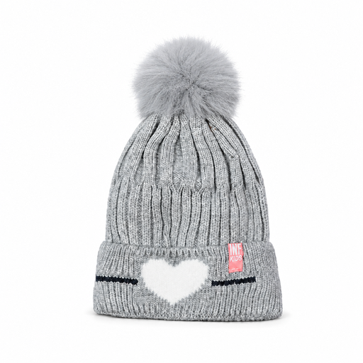 [36966] GORRO INFANTIL CON POMPON Y CORAZON