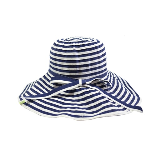 [39588] CAPELINA DE RAFIA RAYADA CON MOÑO