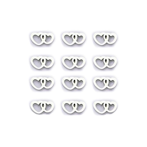 [40689] AROS ACERO CORAZON BLISTER X 12 PARES