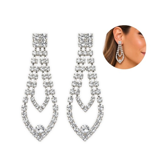 [41951] AROS CON STRASS FORMA GOTA