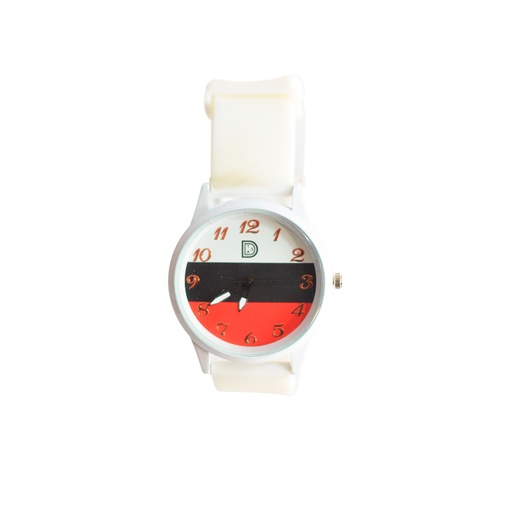 [42499] RELOJ MALLA SILICONA CUADRANTE DE COLOR ANALOGICO
