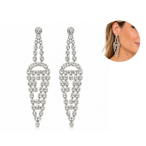 [42528] AROS COLGANTES CON STRASS TRIANGULAR