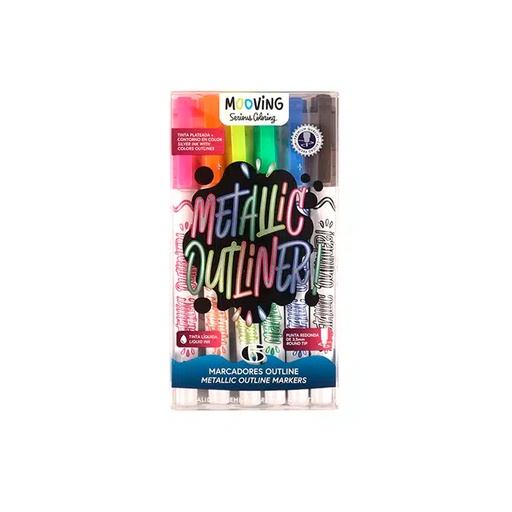 [43100] MARCADORES METALIZADOS OUTLINE X6 MOOVING