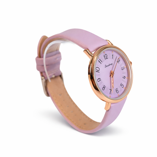 [45688] RELOJ MALLA DE CUERINA CON BORDE DORADO