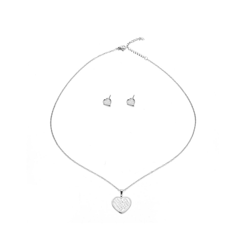 [45822] SET COLLAR + DIJE ARO STRASS CORAZON