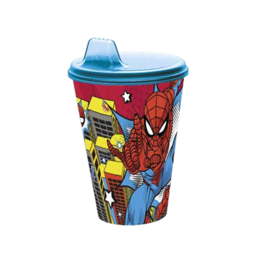 [46104] VASO CON TAPA BEBEDOR SPIDERMAN