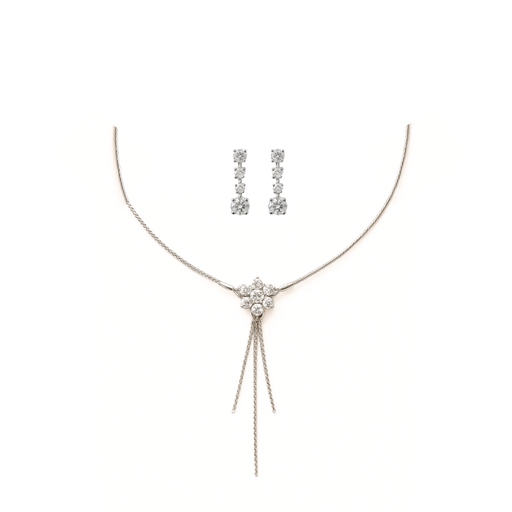 [46495] SET COLLAR + AROS STRASS COLGANTE