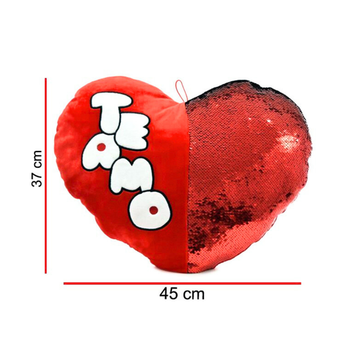 [47528] PELUCHE CORAZON LENTEJUELAS TE AMO 45CM