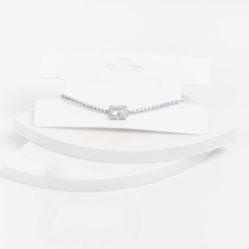 [47691] PULSERA PLATEADA CON DIAMANTE