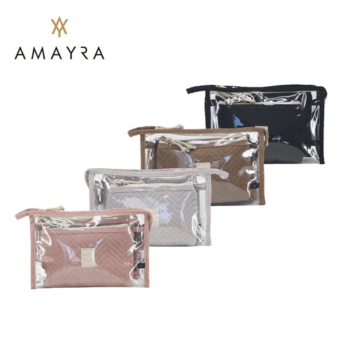 PORTACOSMETICOS TRANSPARENTE AMAYRA X3