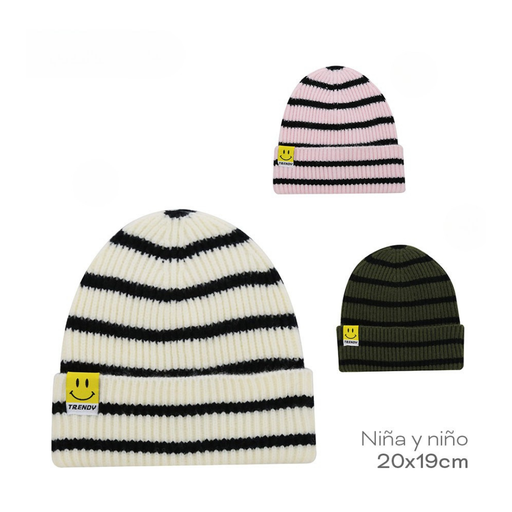 GORRO DE LANA INFANTIL SMILE CON RAYAS