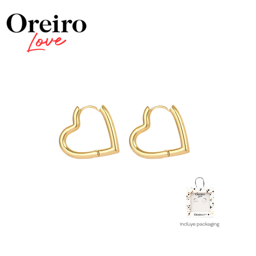 [48876] AROS CORAZON DORADO LAS OREIRO CON PACKAGING