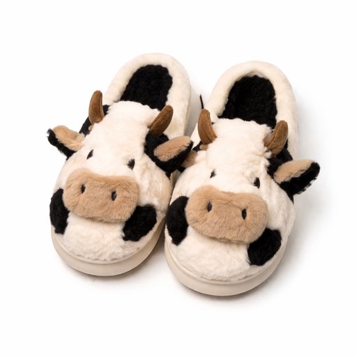 [49006M] PANTUFLAS PELUCHE VACA TALLE 38 | 39