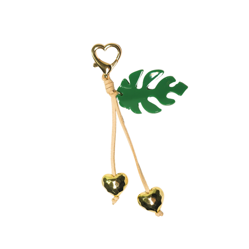 [49246A] LLAVERO CHARM CORAZON DORADO Y HOJA