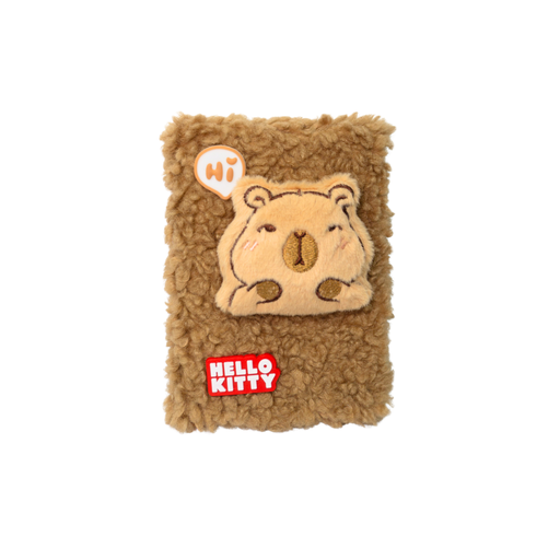 CUADERNO CON TAPA DE PELUCHE Y APLIQUES CAPIBARA