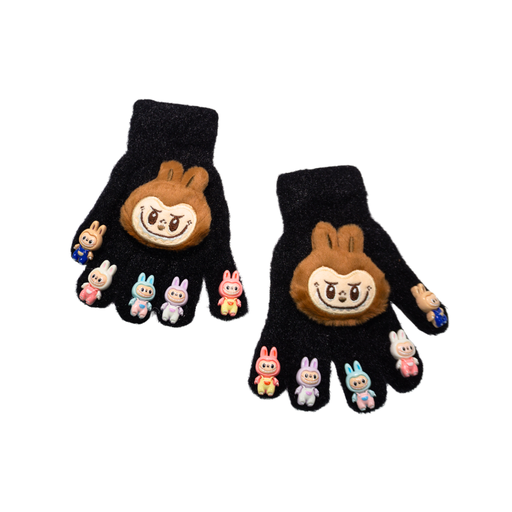 GUANTES CON APLIQUES DE CAPIBARA Y LABUBU