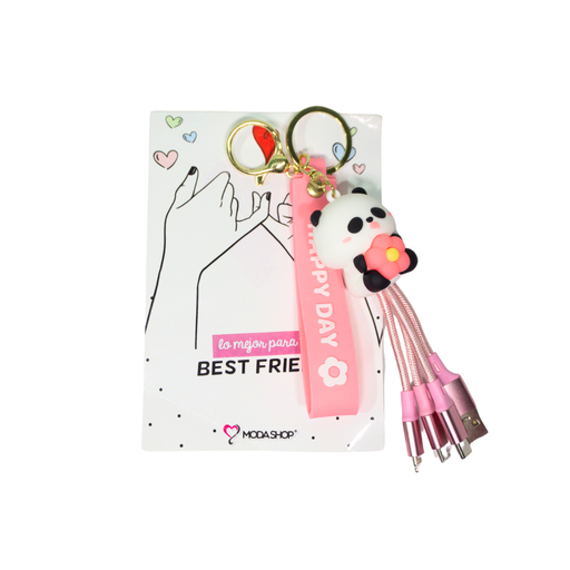 [45868A] LLAVERO 3 EN 1 USB CARGADOR + PACKAGING