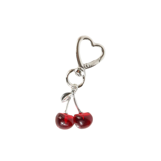 LLAVERO CHARM CHERRY PLATEADO
