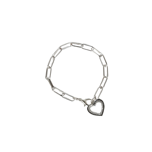 [49466] PULSERA CORAZON PLATEADO