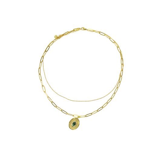 COLLAR ACERO DORADO