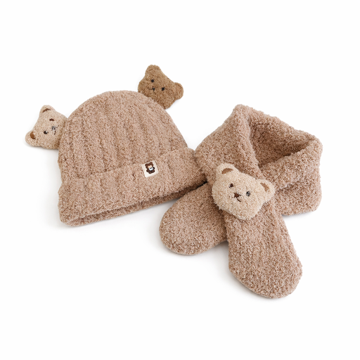 [49785] SET GORRO + BUFANDA INFANTIL OSO