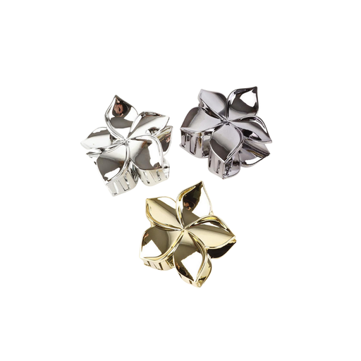 BROCHE PINZA METALIZADA FLOR