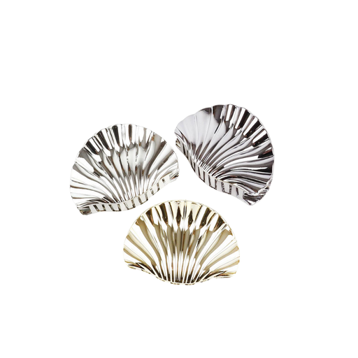 BROCHE PINZA FORMA DE OSTRA METALIZADA