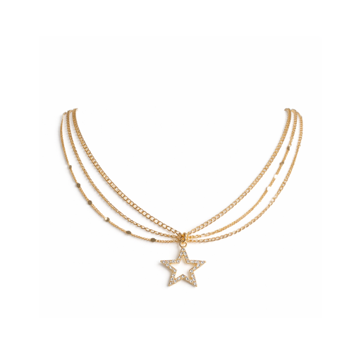 [50029] COLLAR TRIPLE CADENA CON DIJE