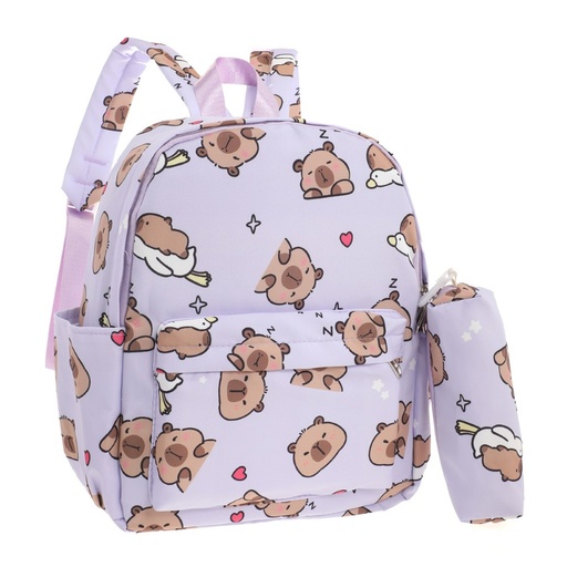 MOCHILA 13" + CARTUCHERA CAPIBARA