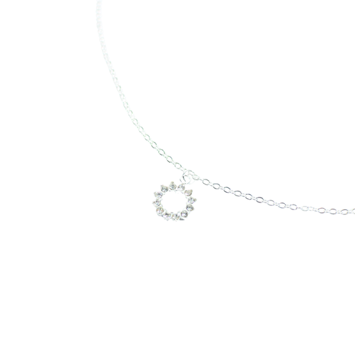 [50197] COLLAR ACERO DIJE CIRCULO CON STRASS