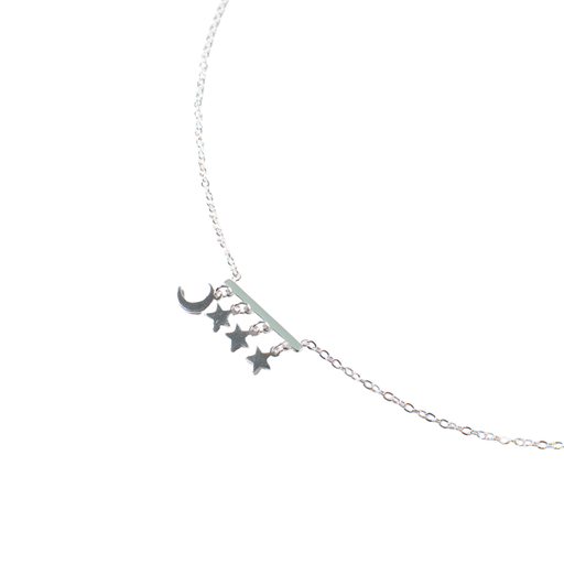 [50201] COLLAR ACERO DIJE LUNA Y ESTRELLA