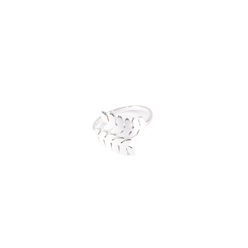 [50203] ANILLO ACERO BLANCO MIL HOJAS