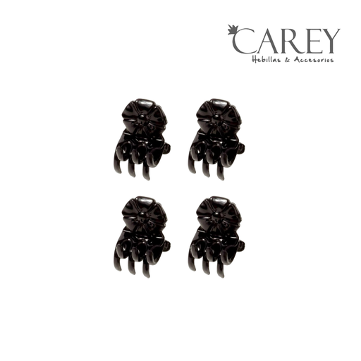 [50272] BROCHE PINZA MINI FLOR X4 CAREY
