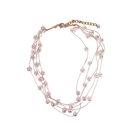 [50427] COLLAR DE PERLAS CON HILOS DE METAL