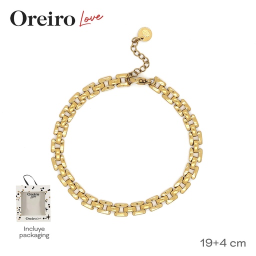 [50532] PULSERA CADENA OREIRO LOVE + PACKAGING