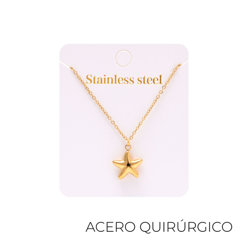 [50658] COLLAR CON DIJE ESTRELLA ACERO QUIRURGICO