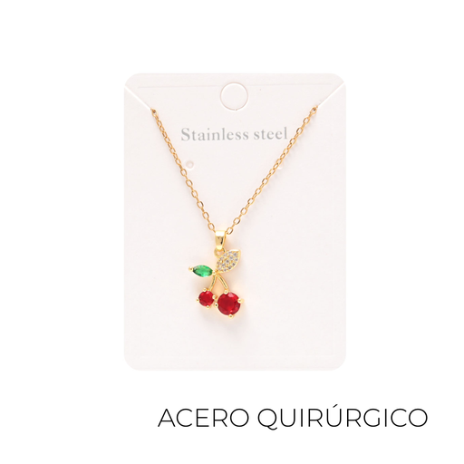 [50663] CADENA CON DIJE CHERRY ACERO QUIRURGICO