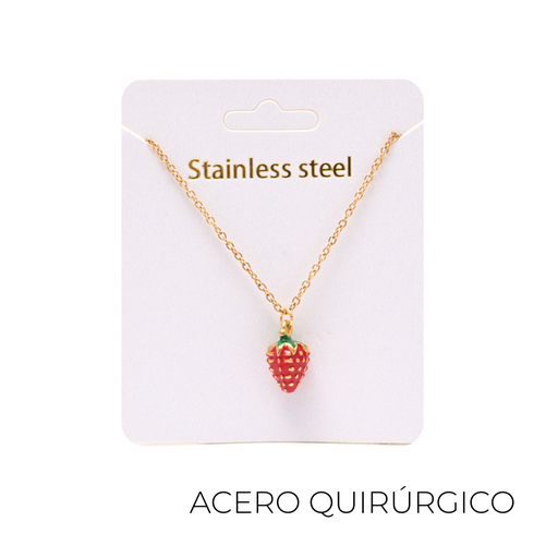 [50666] COLLAR CON FRUTILLA ACERO QUIRURGICO