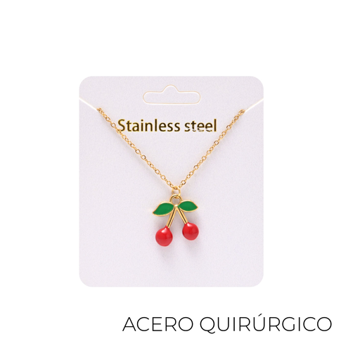 [50667] CADENA CON DIJE CHERRY ACERO QUIRURGICO