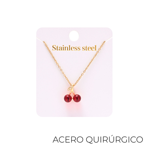 [50669] CADENA CON DIJE CHERRY ACERO QUIRURGICO