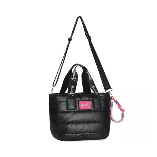 CARTERA PUFFER CON APLIQUE MUAA