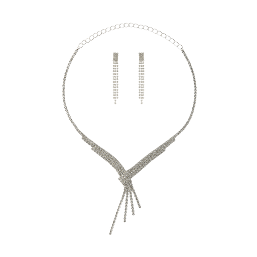 [50923] SET COLLAR + AROS STRASS CRUZADO