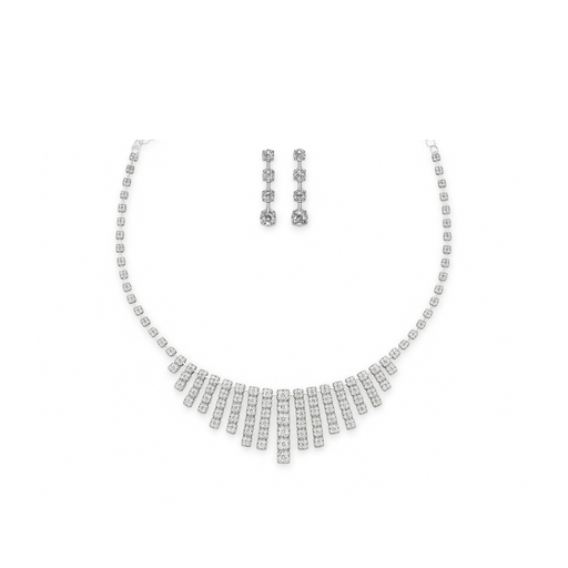 [50924] SET COLLAR + AROS STRASS COLGANTE